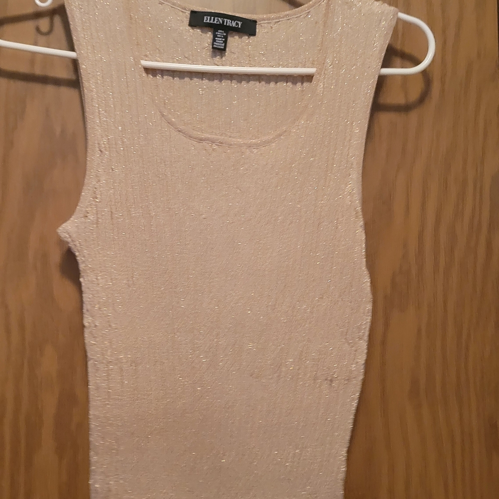 Ellen Tracy Beige Sleeveless Tank Top